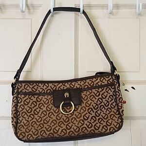 Aigner handbag  logo monogram canvas